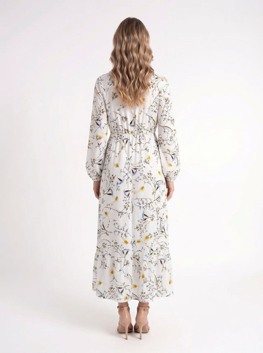 Celeste – Elegante Floral Midi Jurk