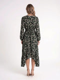 Forest Bloom – Groene Elegante Jurk