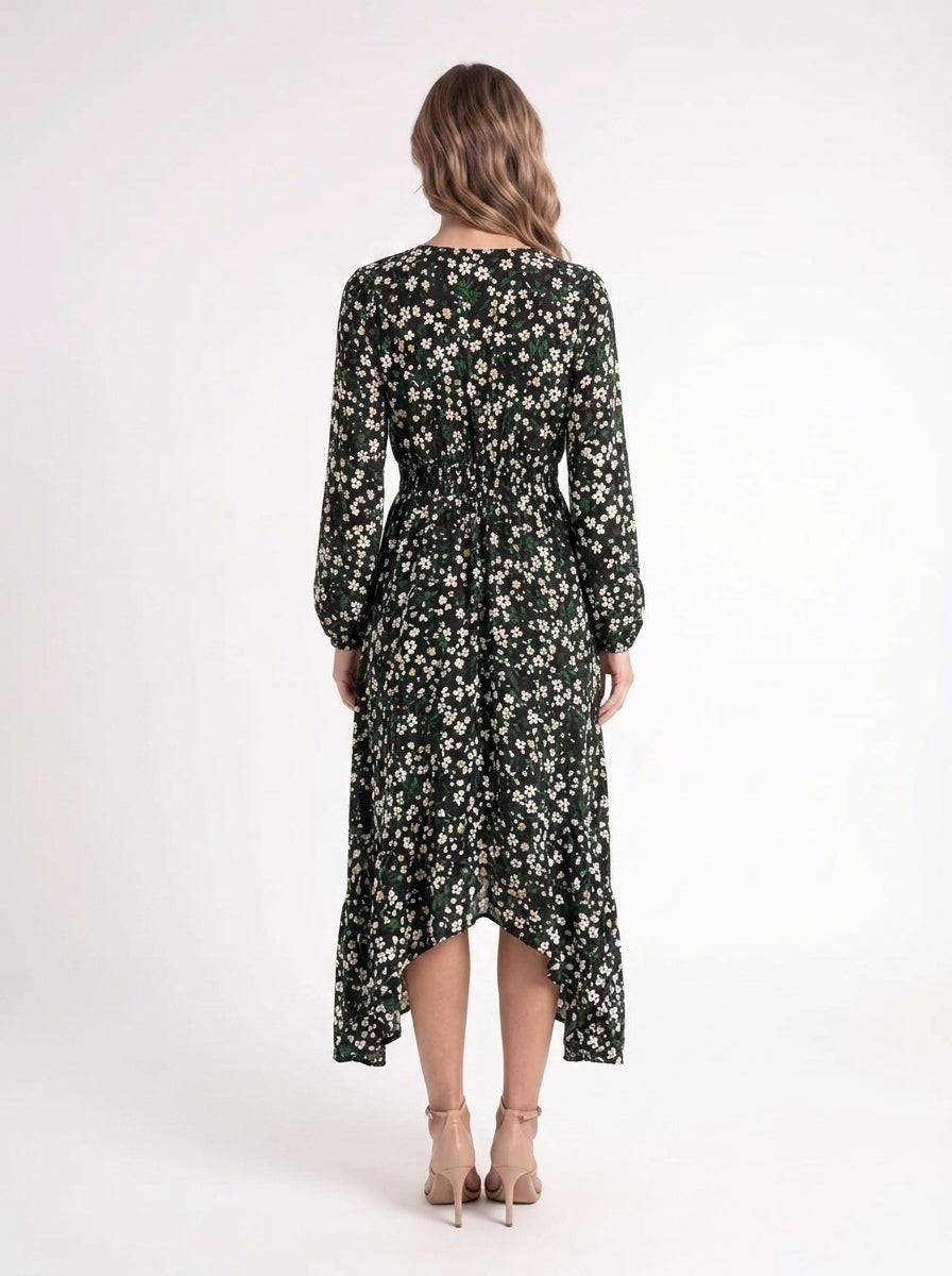 Forest Bloom – Groene Elegante Jurk