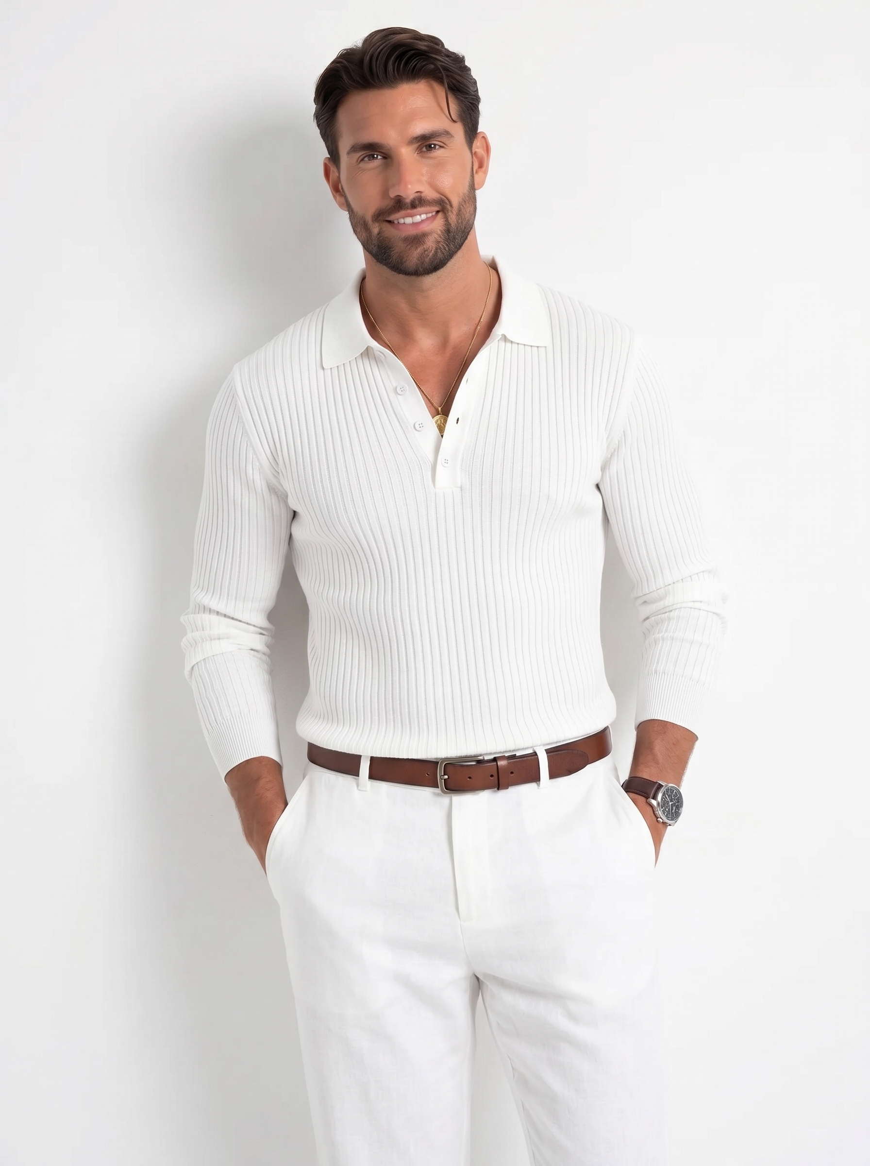Rafael – Luxe Ribbed Polo Longsleeve