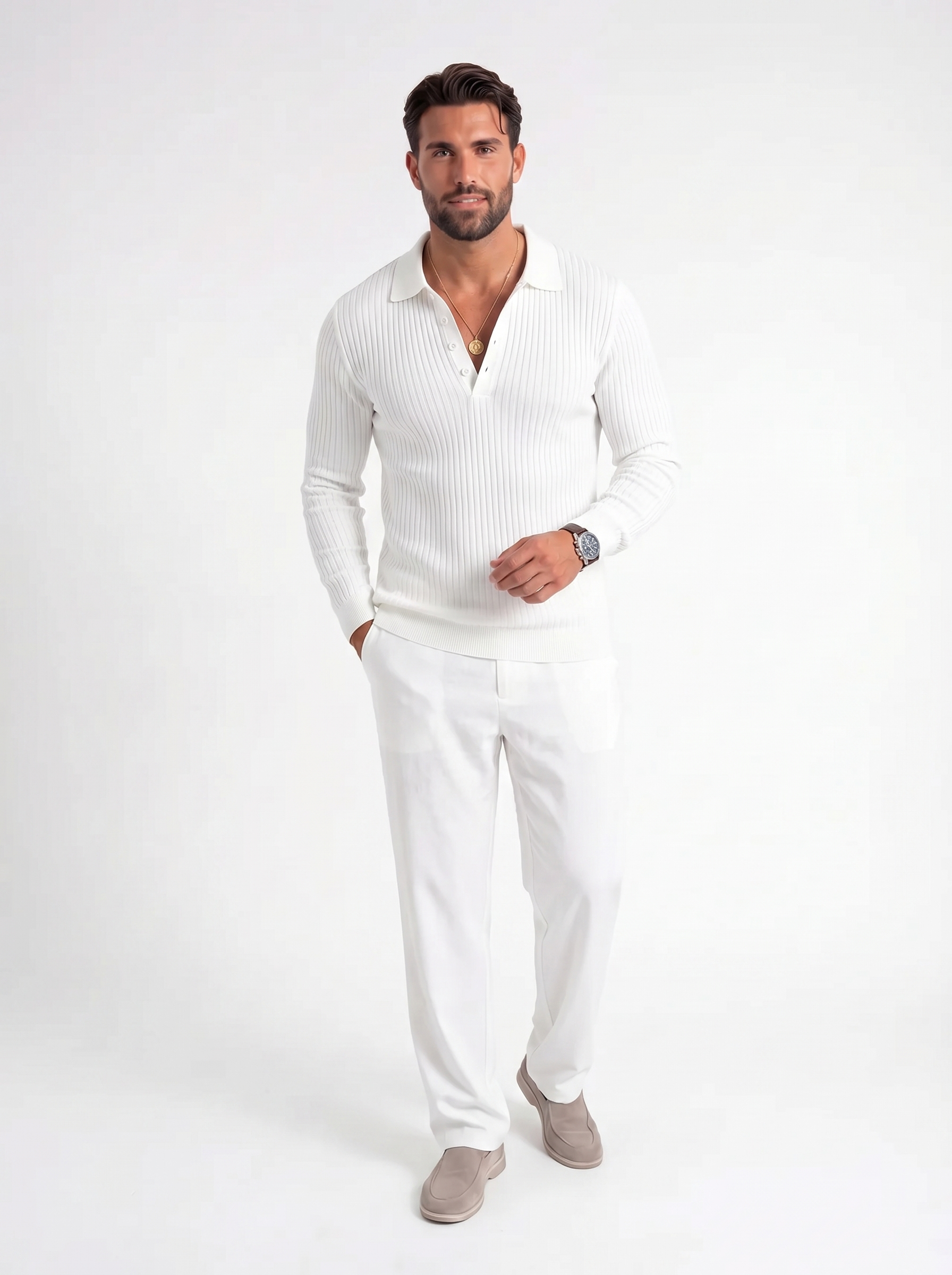 Rafael – Luxe Ribbed Polo Longsleeve