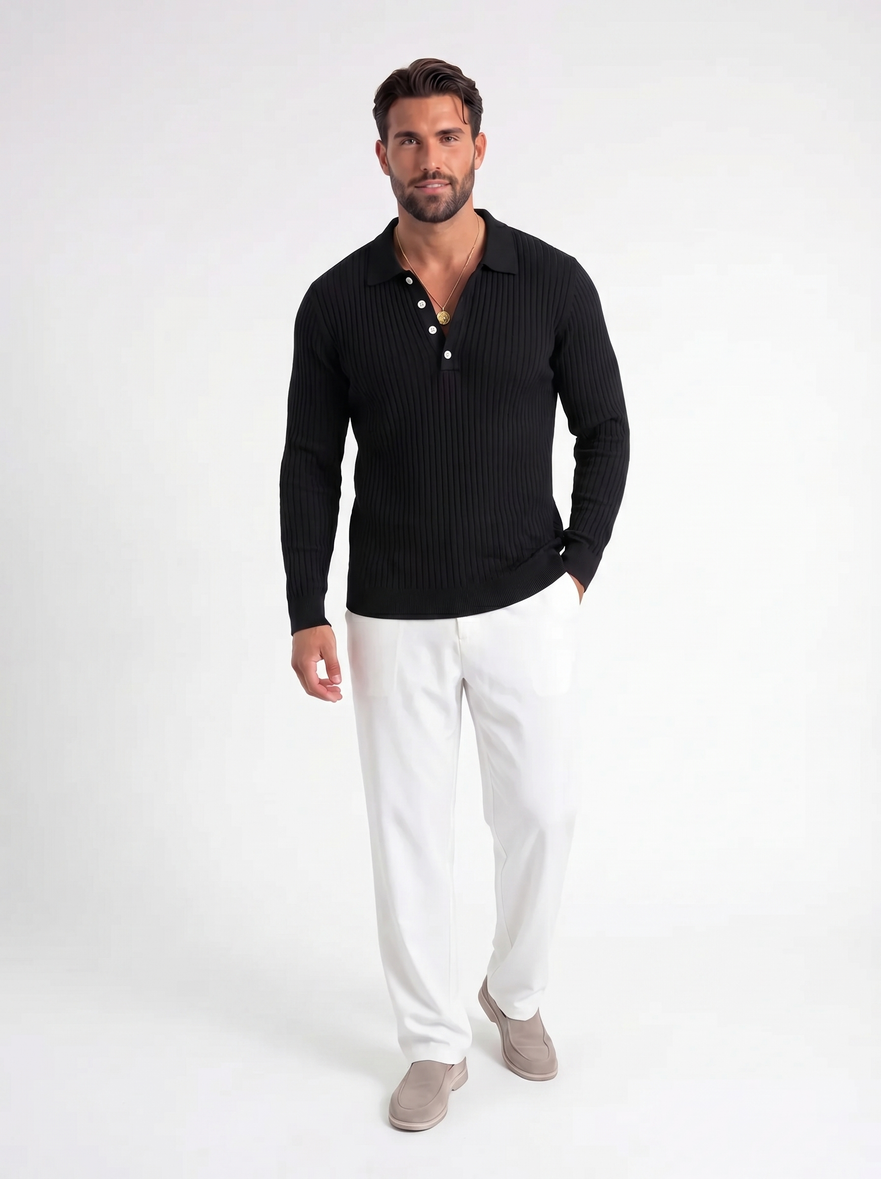 Rafael – Luxe Ribbed Polo Longsleeve