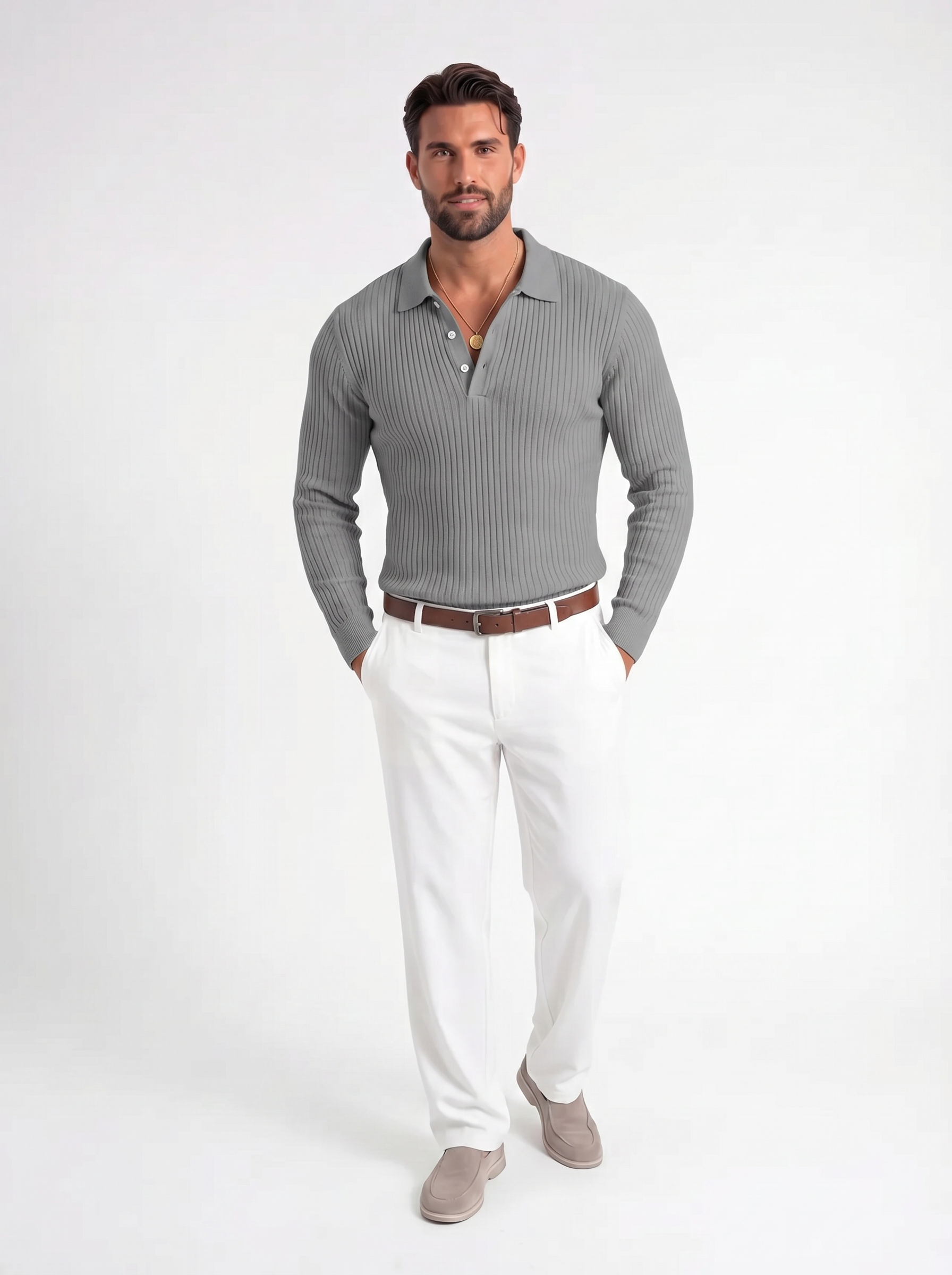 Rafael – Luxe Ribbed Polo Longsleeve