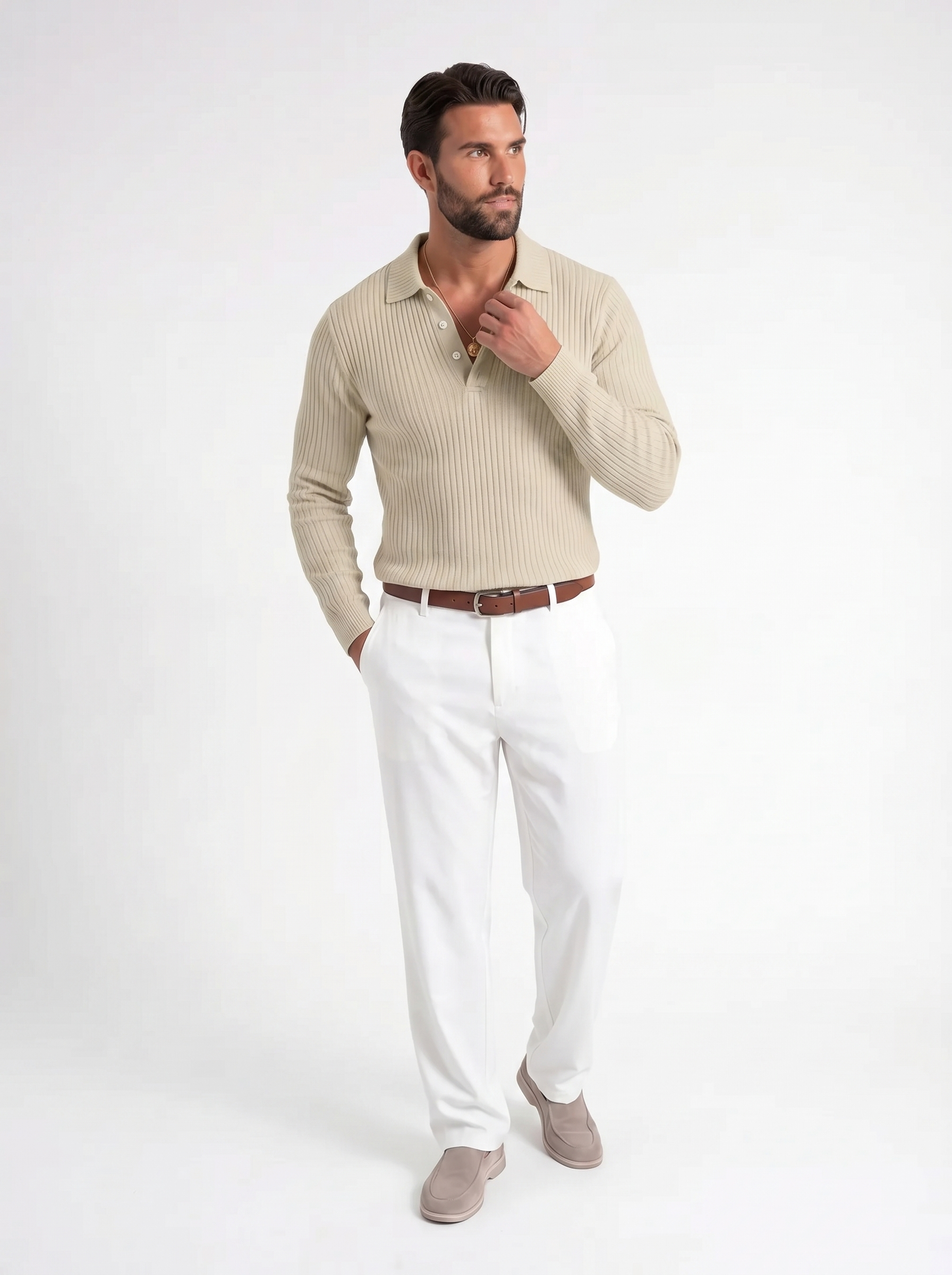 Rafael – Luxe Ribbed Polo Longsleeve