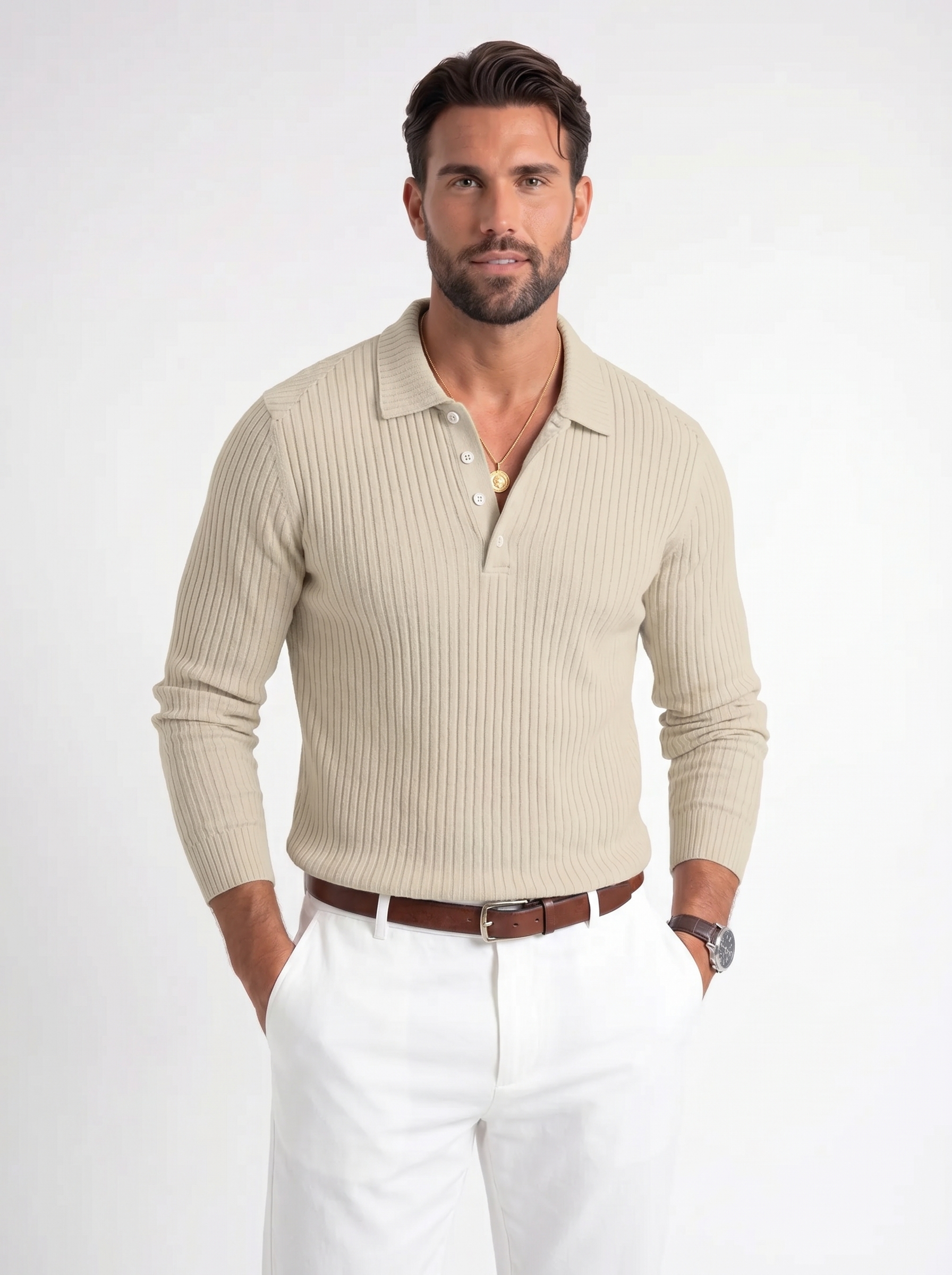 Rafael – Luxe Ribbed Polo Longsleeve