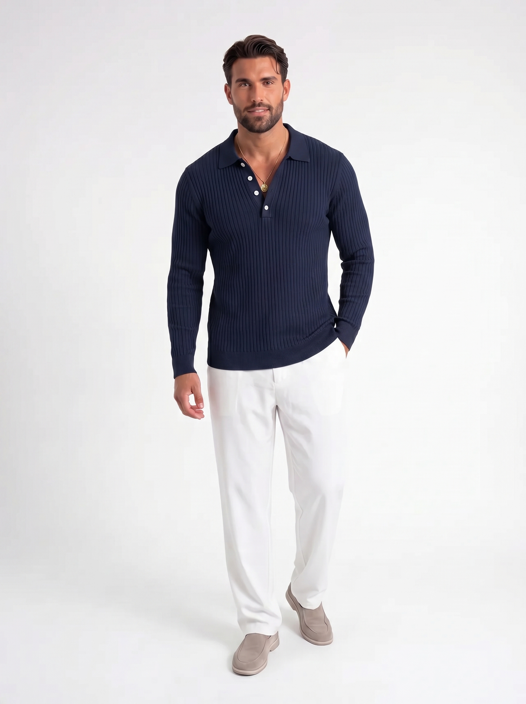 Rafael – Luxe Ribbed Polo Longsleeve