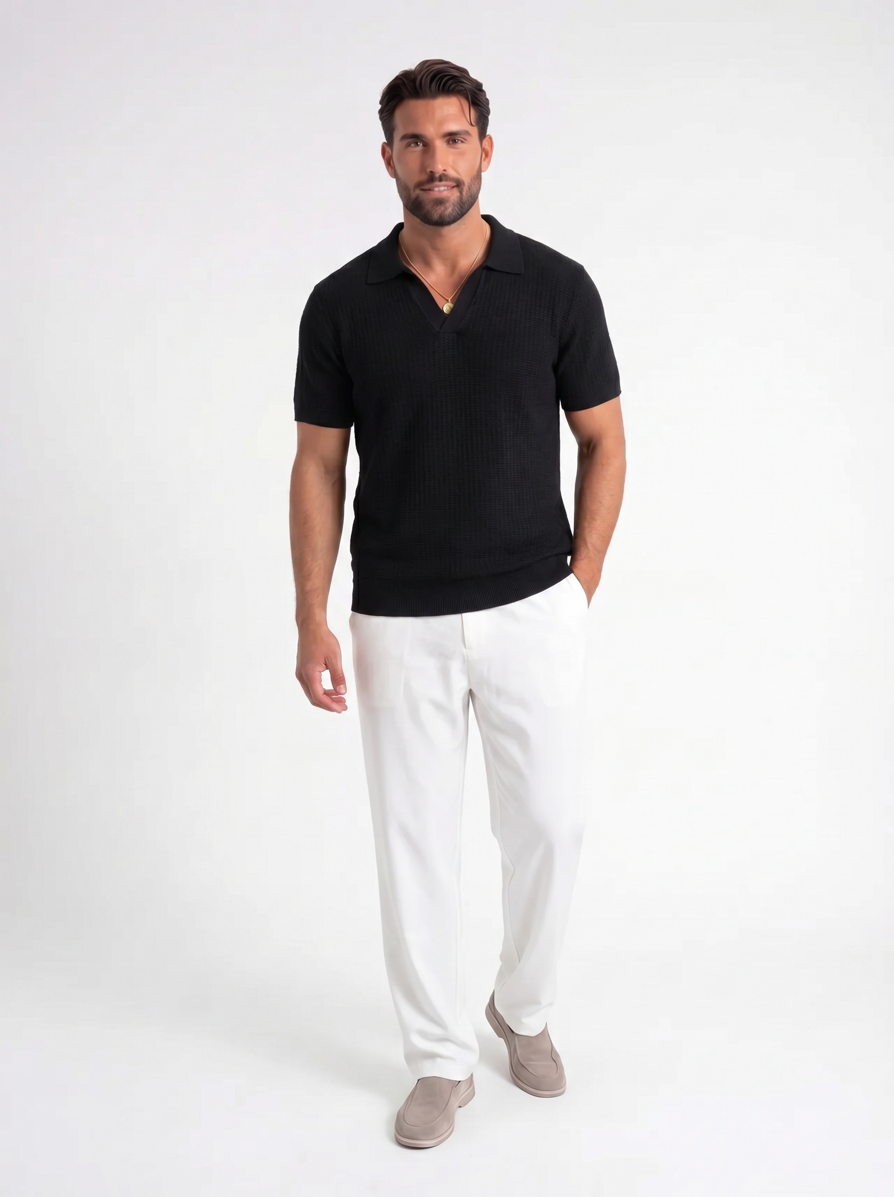Luca – Gebreide Polo T-Shirt