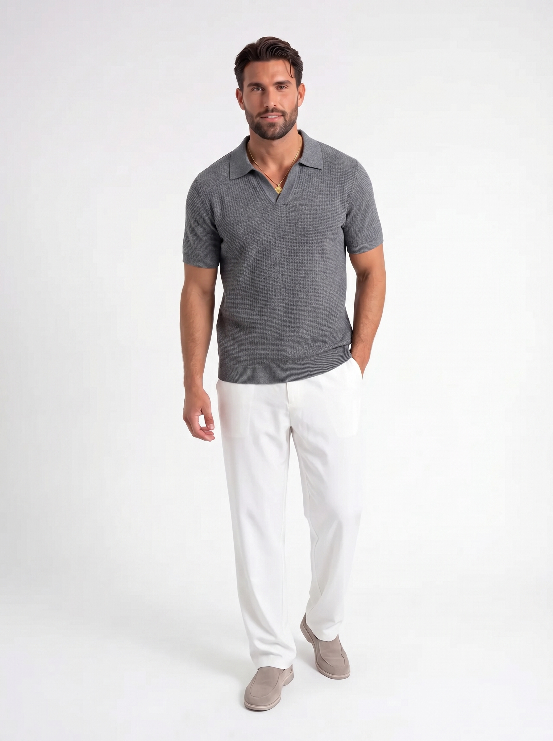 Luca – Gebreide Polo T-Shirt