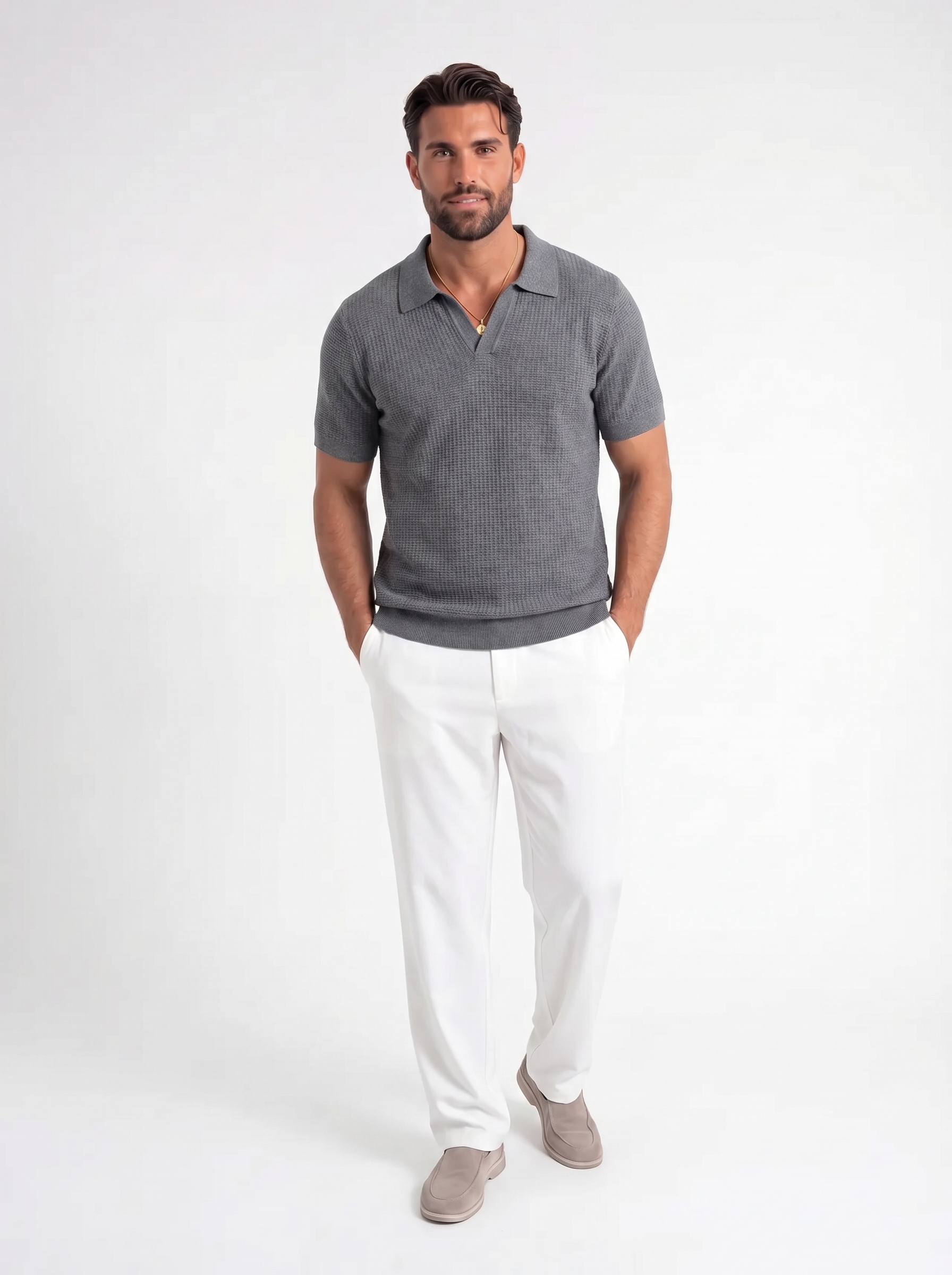 Luca – Gebreide Polo T-Shirt