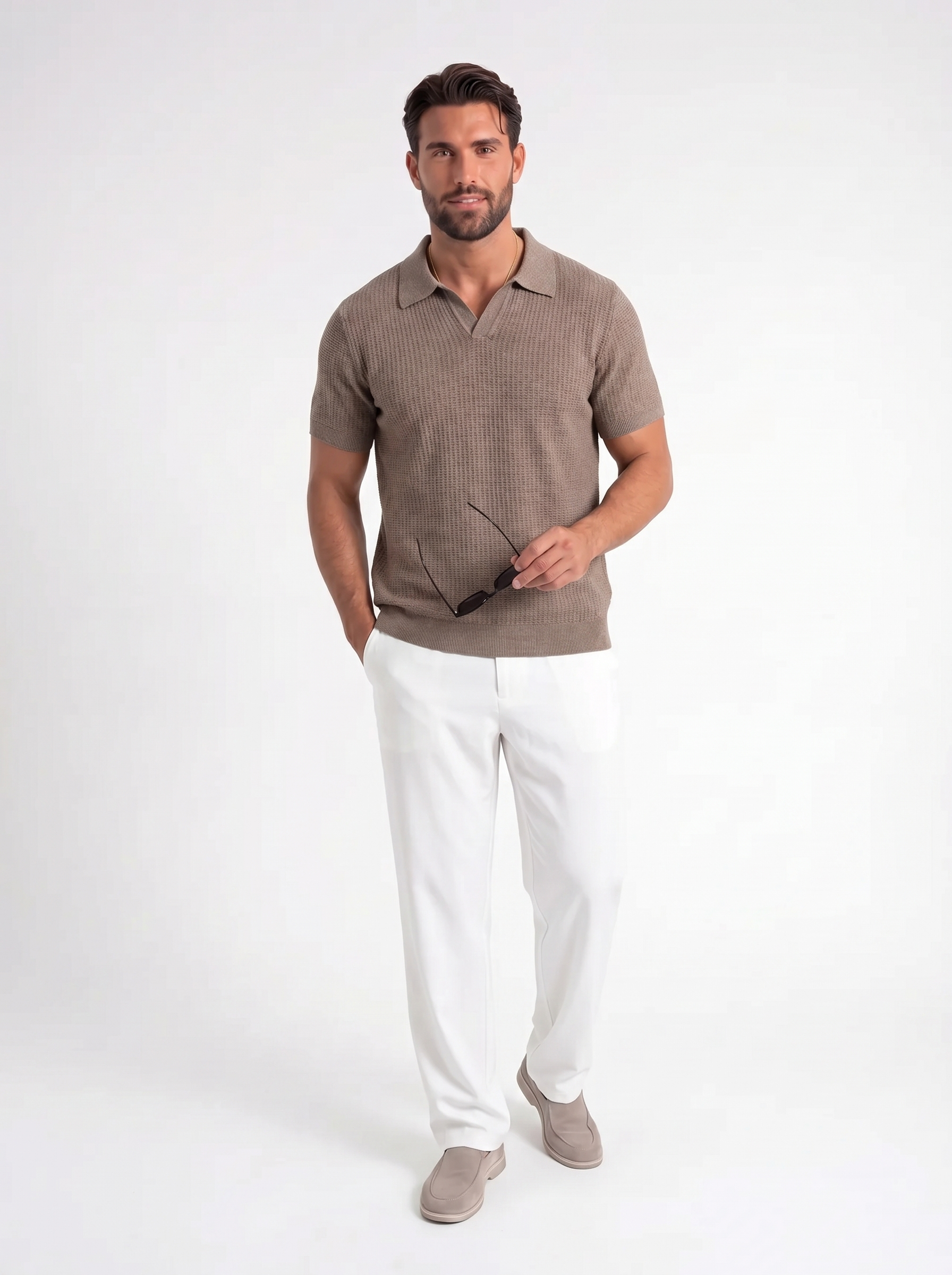 Luca – Gebreide Polo T-Shirt