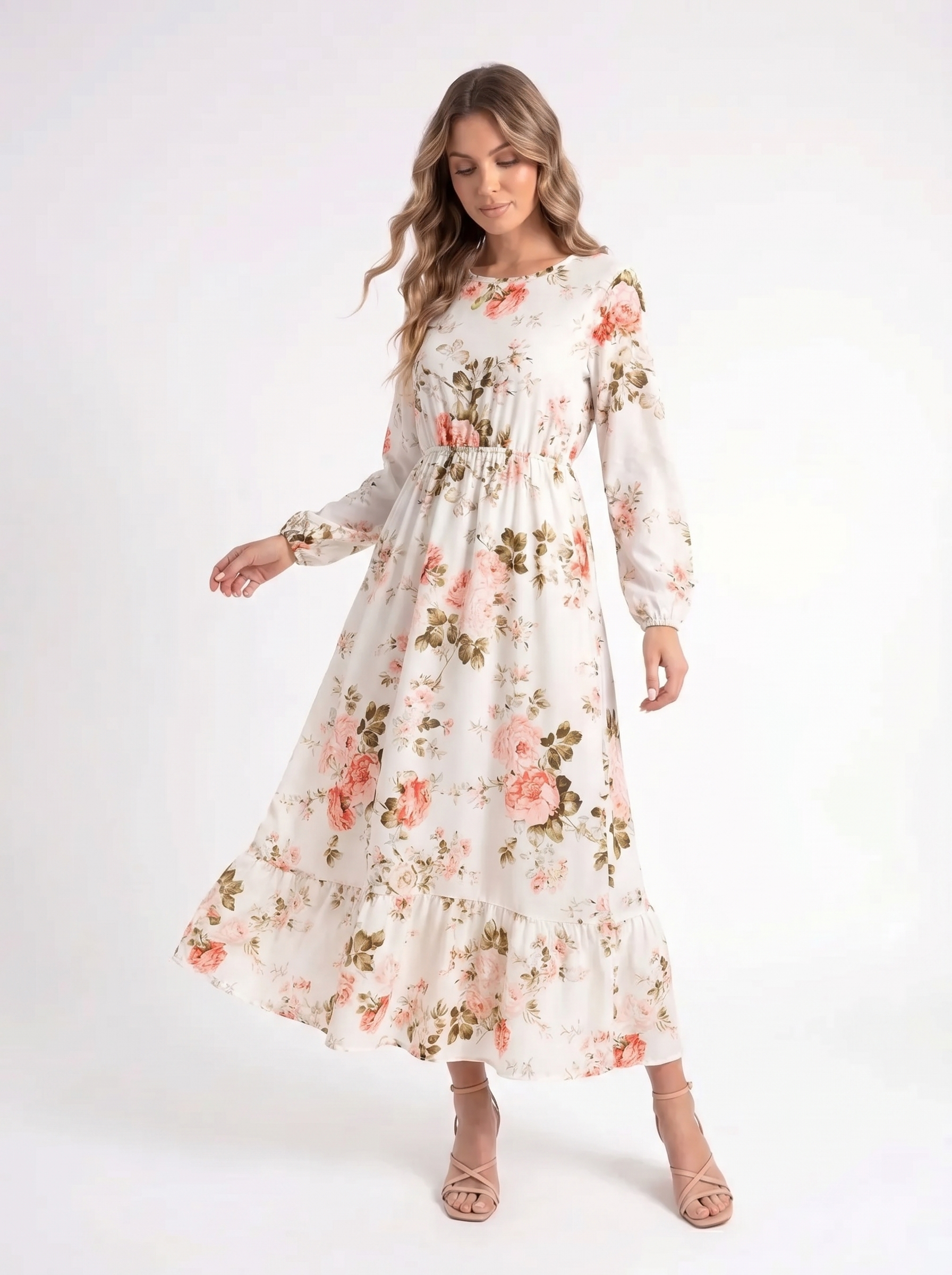 Rosalie – Bloemen Midi Jurk