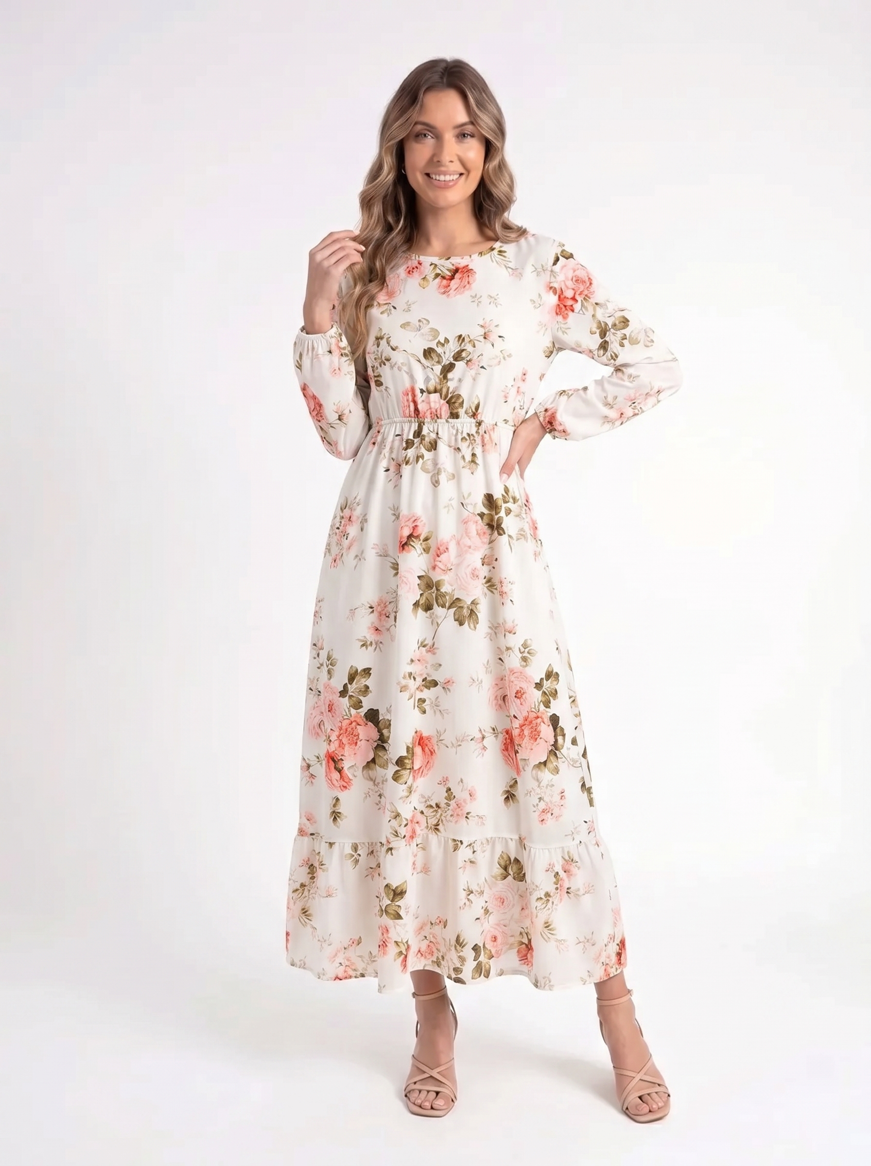 Rosalie – Bloemen Midi Jurk