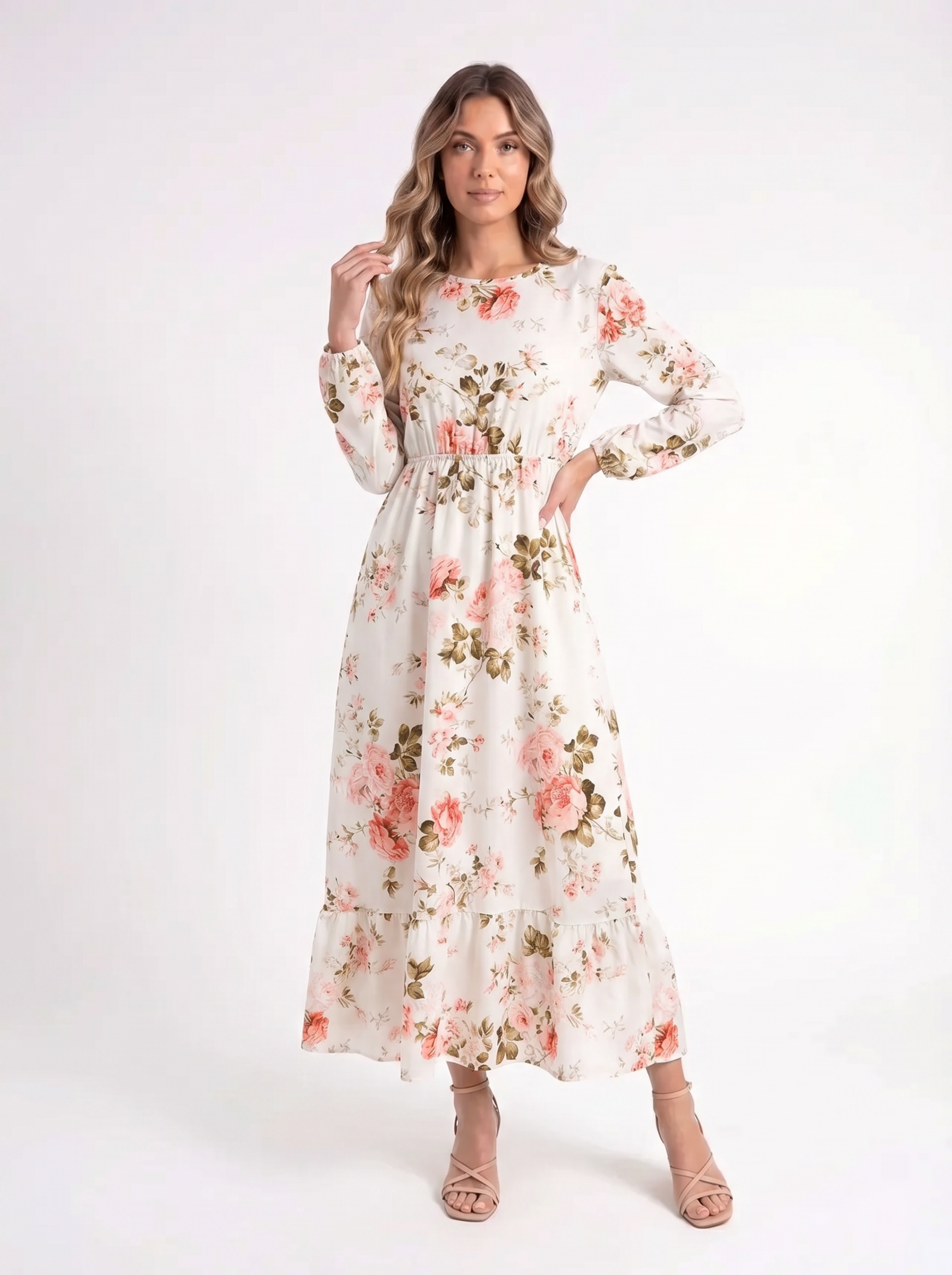 Rosalie – Bloemen Midi Jurk