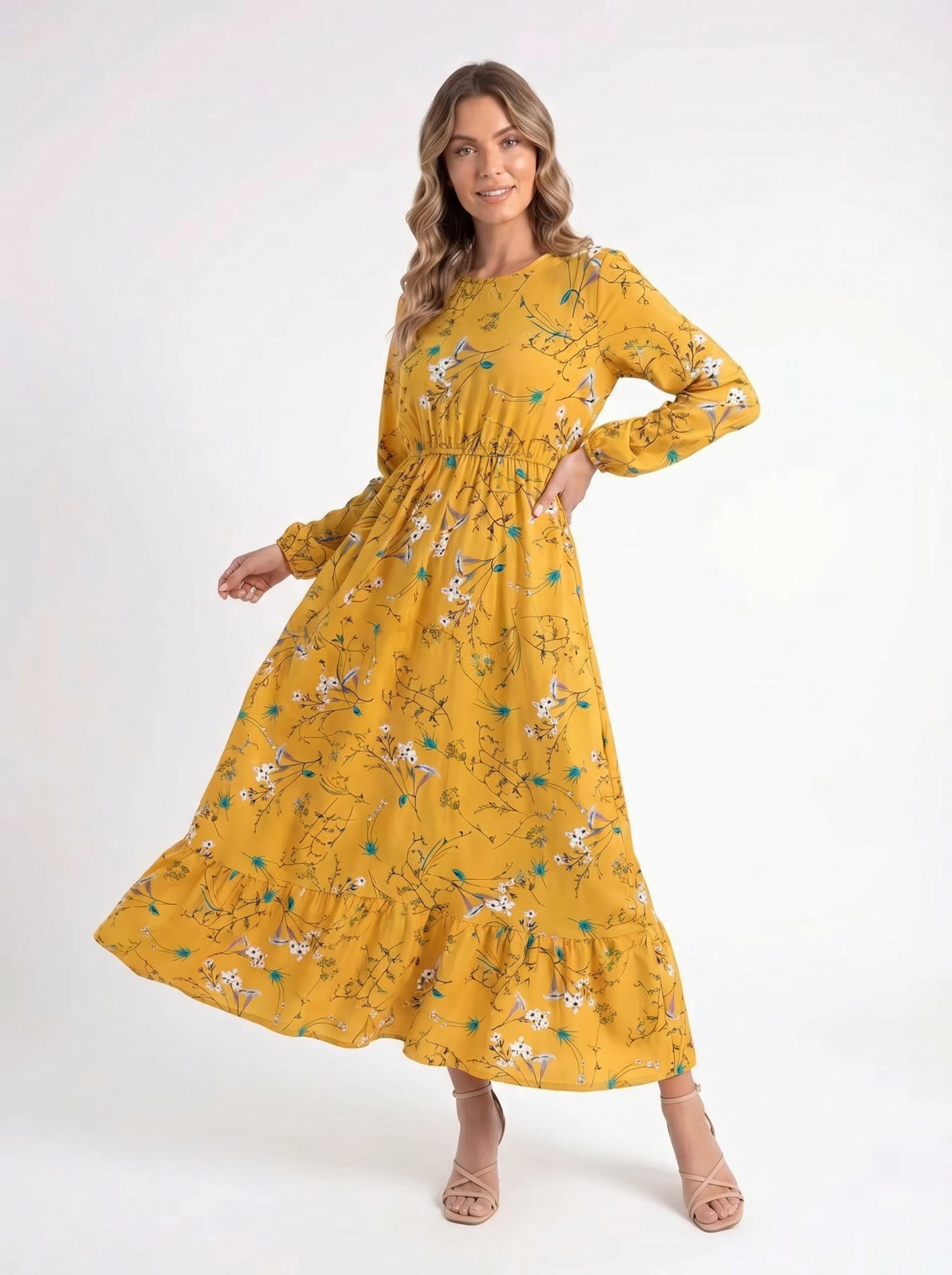 Sienna – Zomerse Floral Midi Jurk