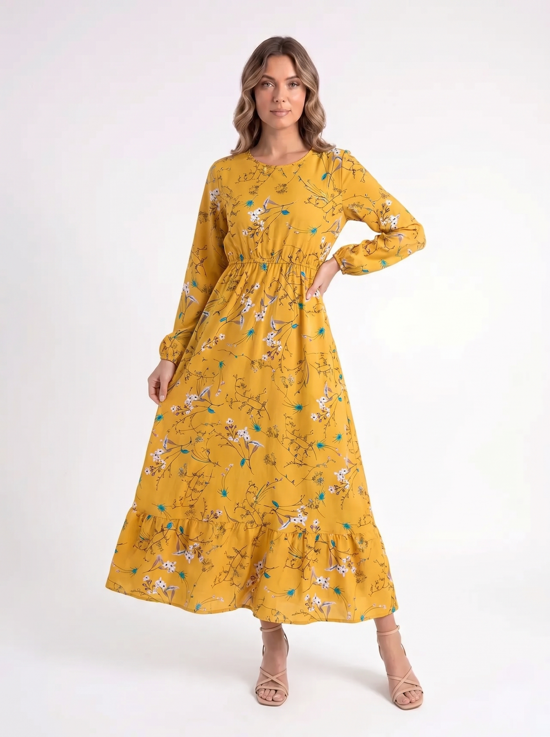 Sienna – Zomerse Floral Midi Jurk