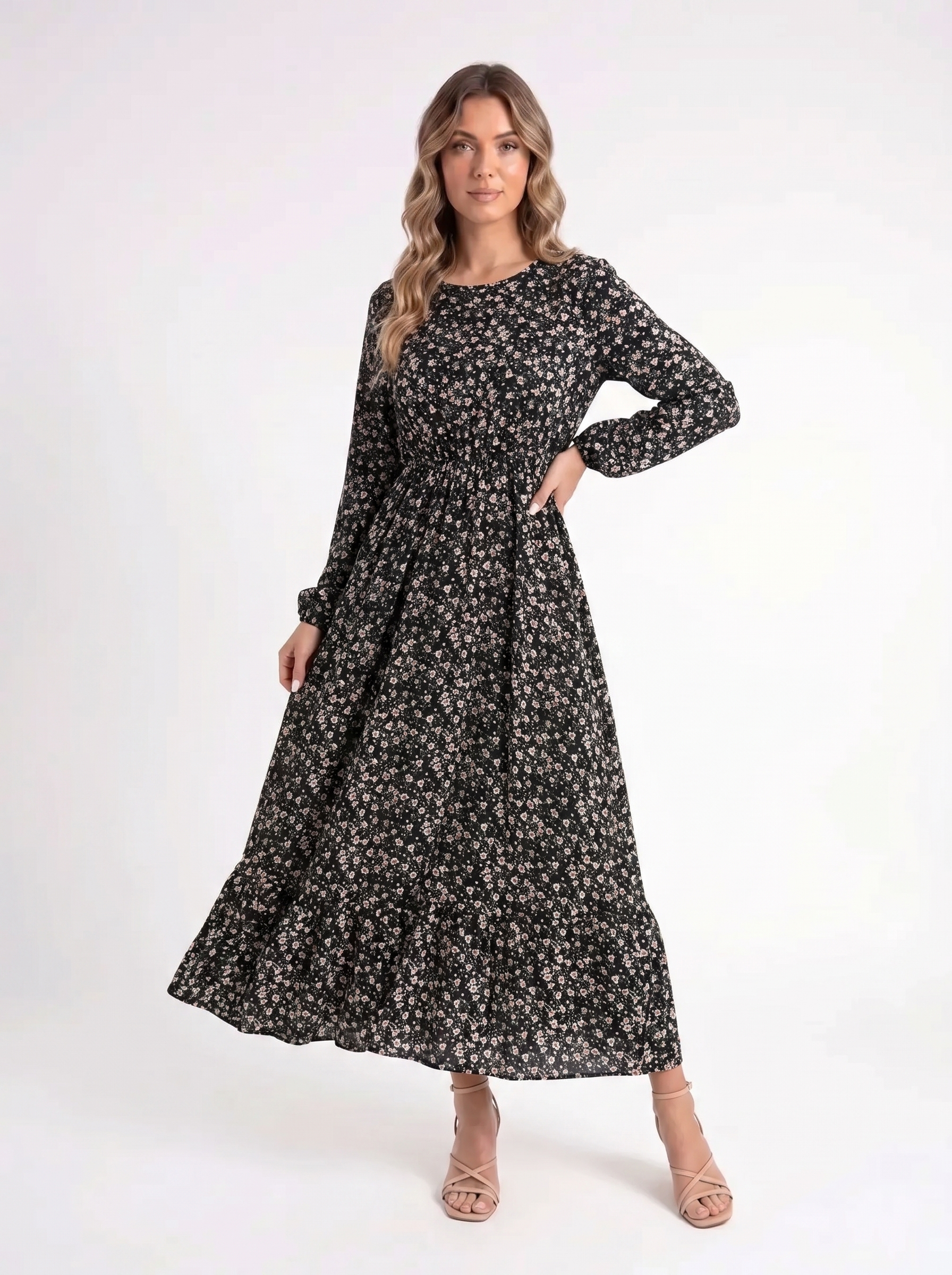 Nova – Elegante Floral Maxi Jurk