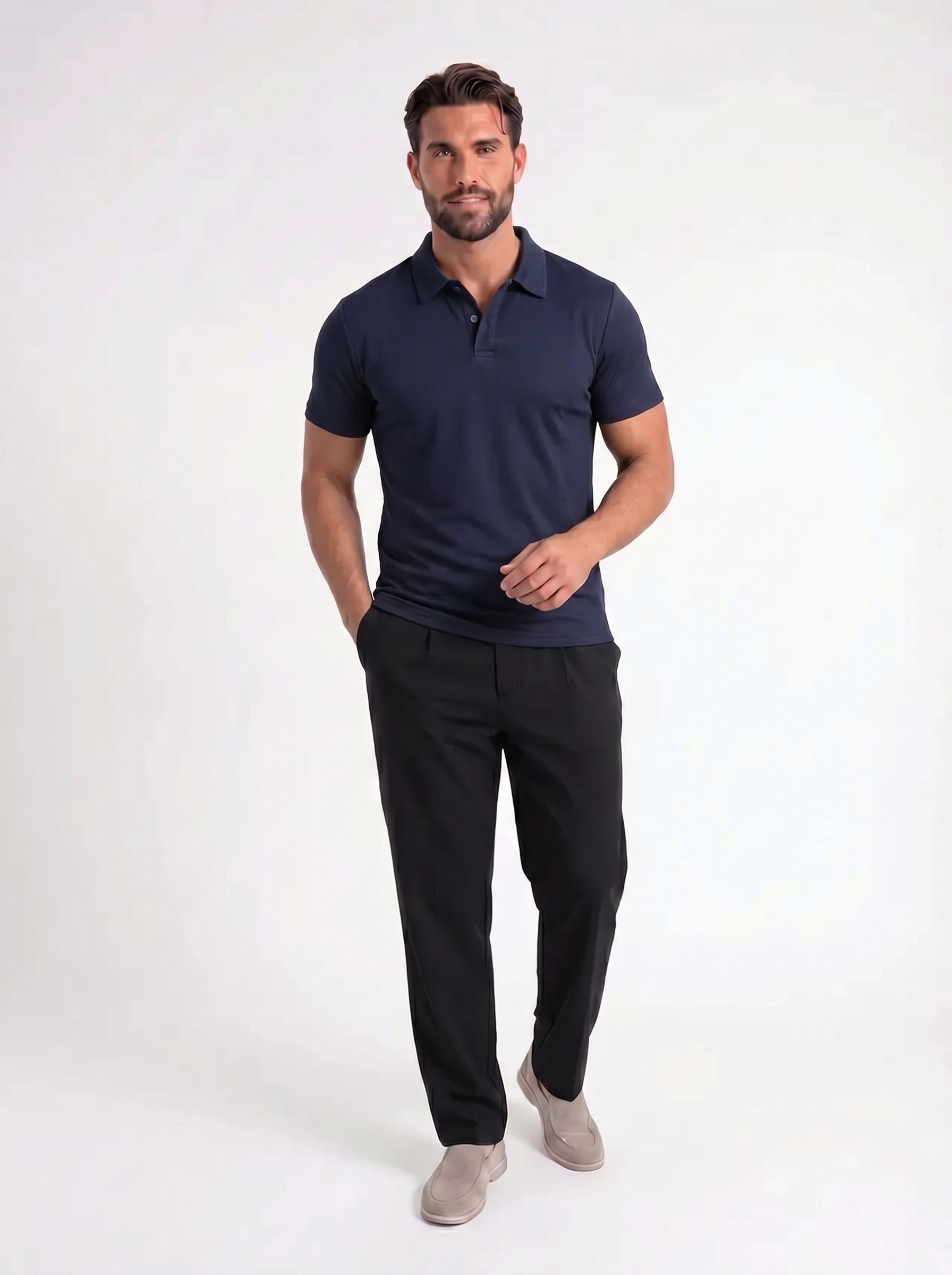 Rayan – Opvallende Polo met Contrastkraag