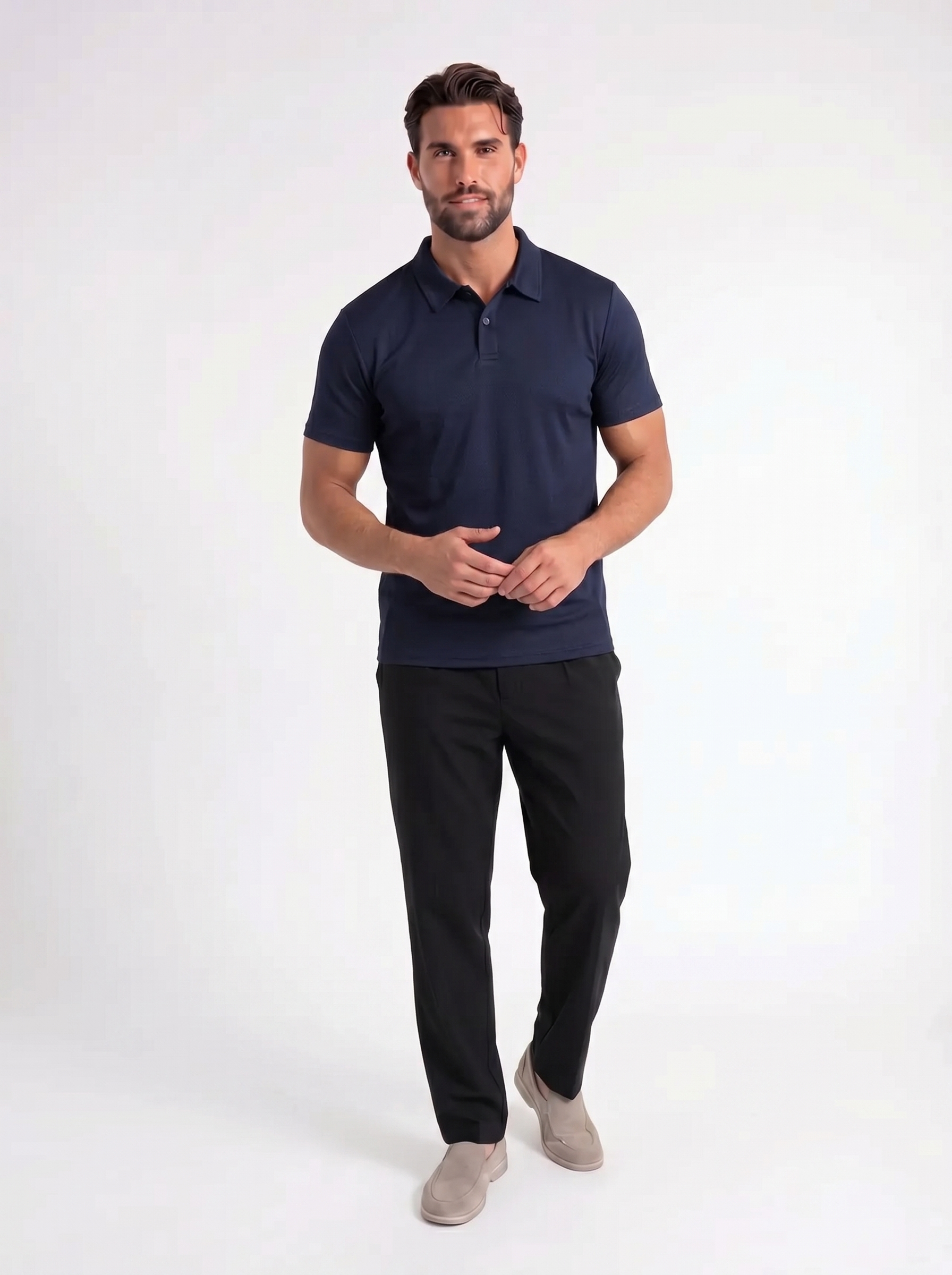 Rayan – Opvallende Polo met Contrastkraag