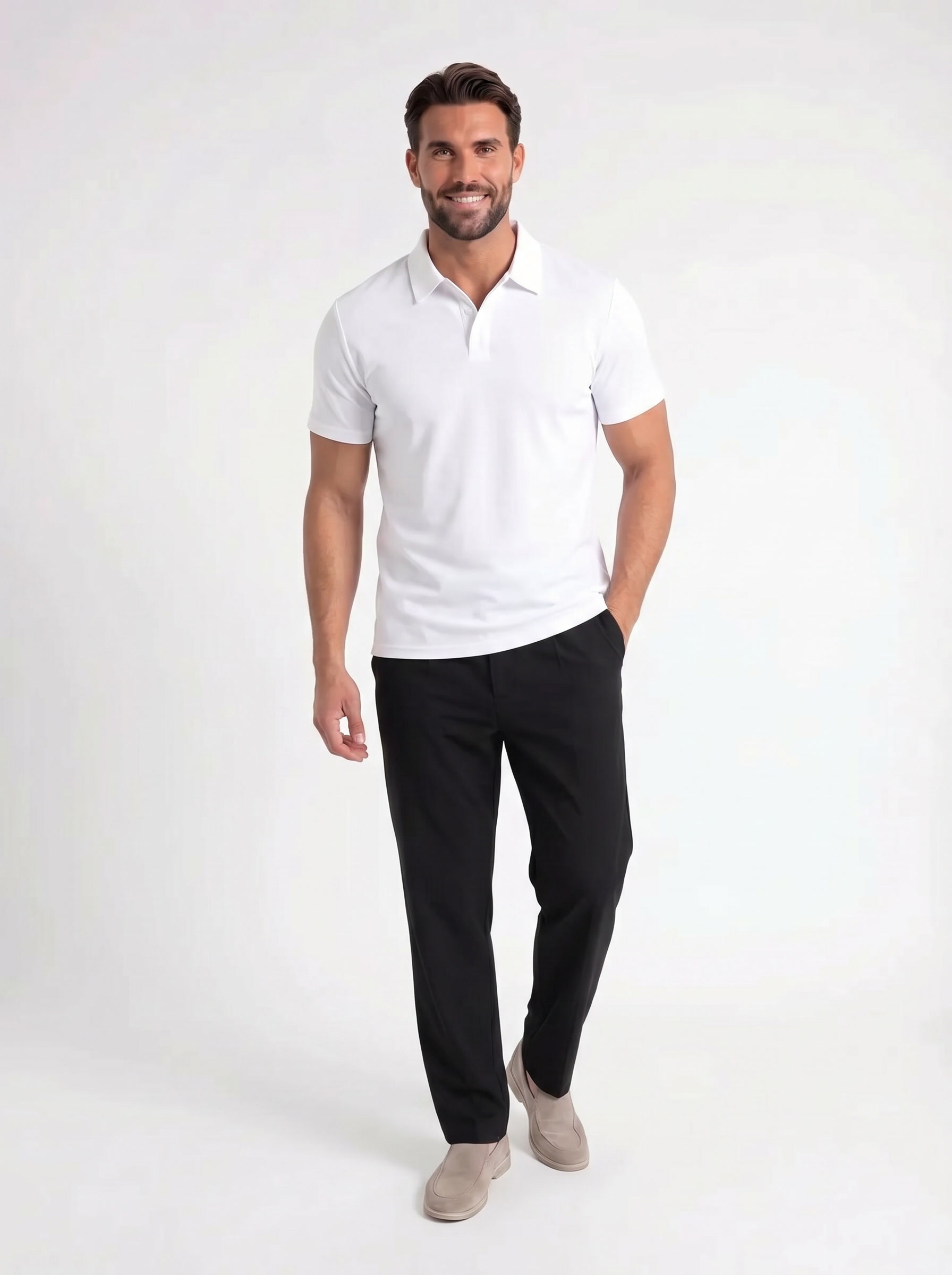 Rayan – Opvallende Polo met Contrastkraag