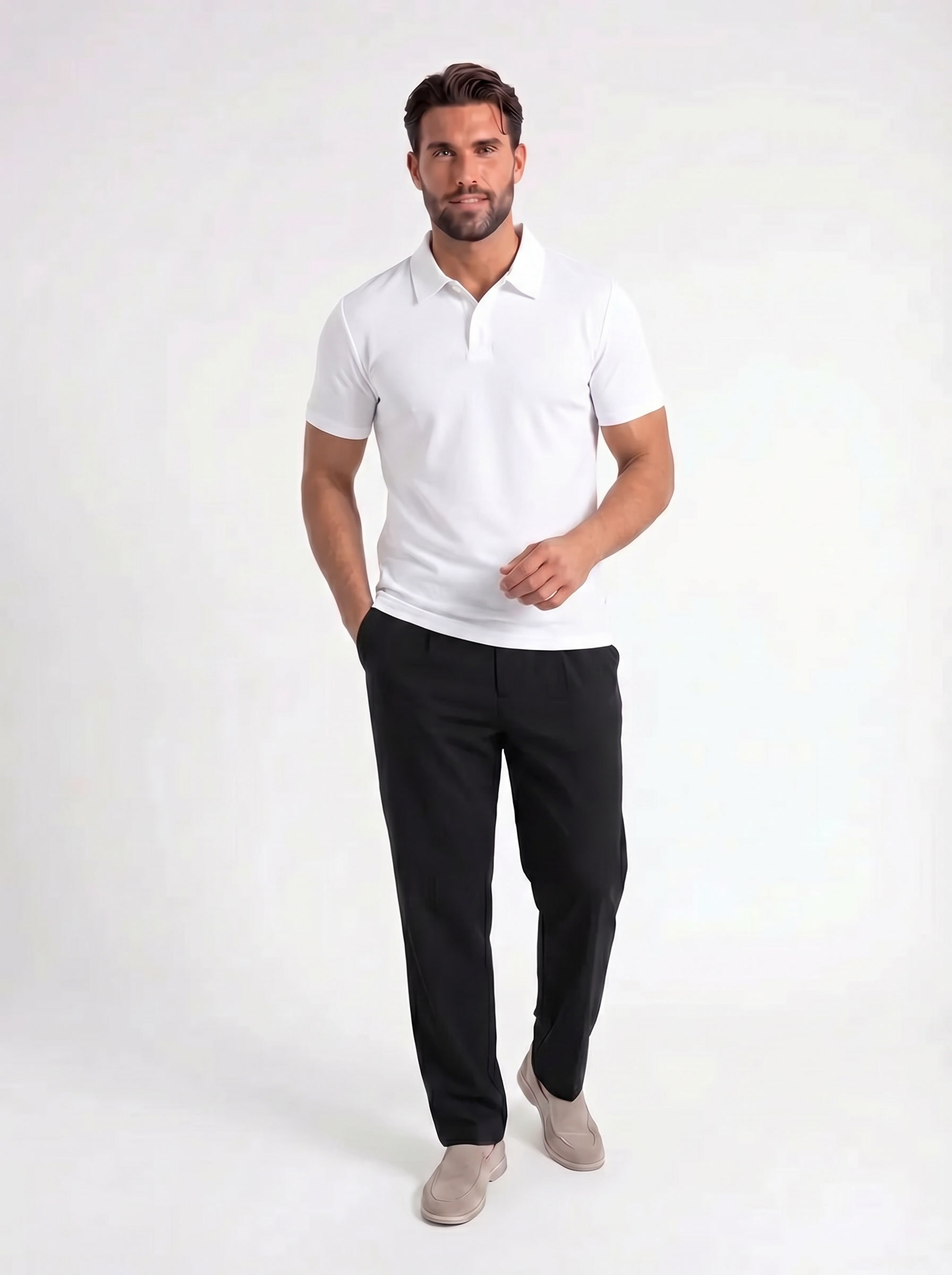 Rayan – Opvallende Polo met Contrastkraag