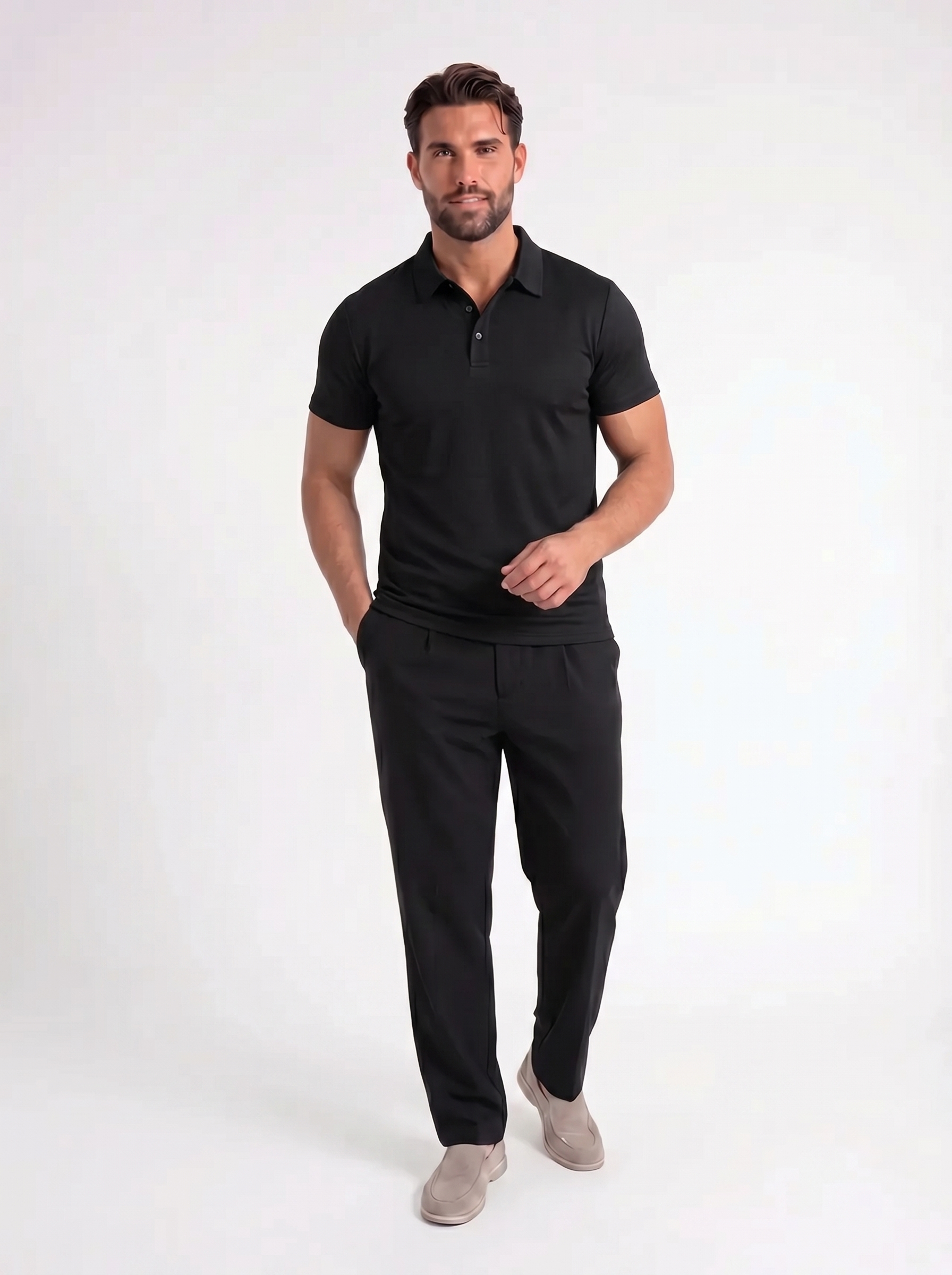 Rayan – Opvallende Polo met Contrastkraag