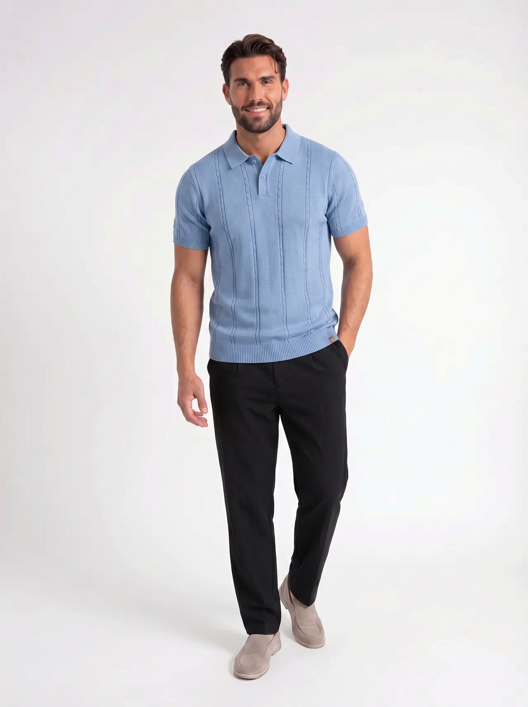 Elio – Gebreide Polo met Structuur