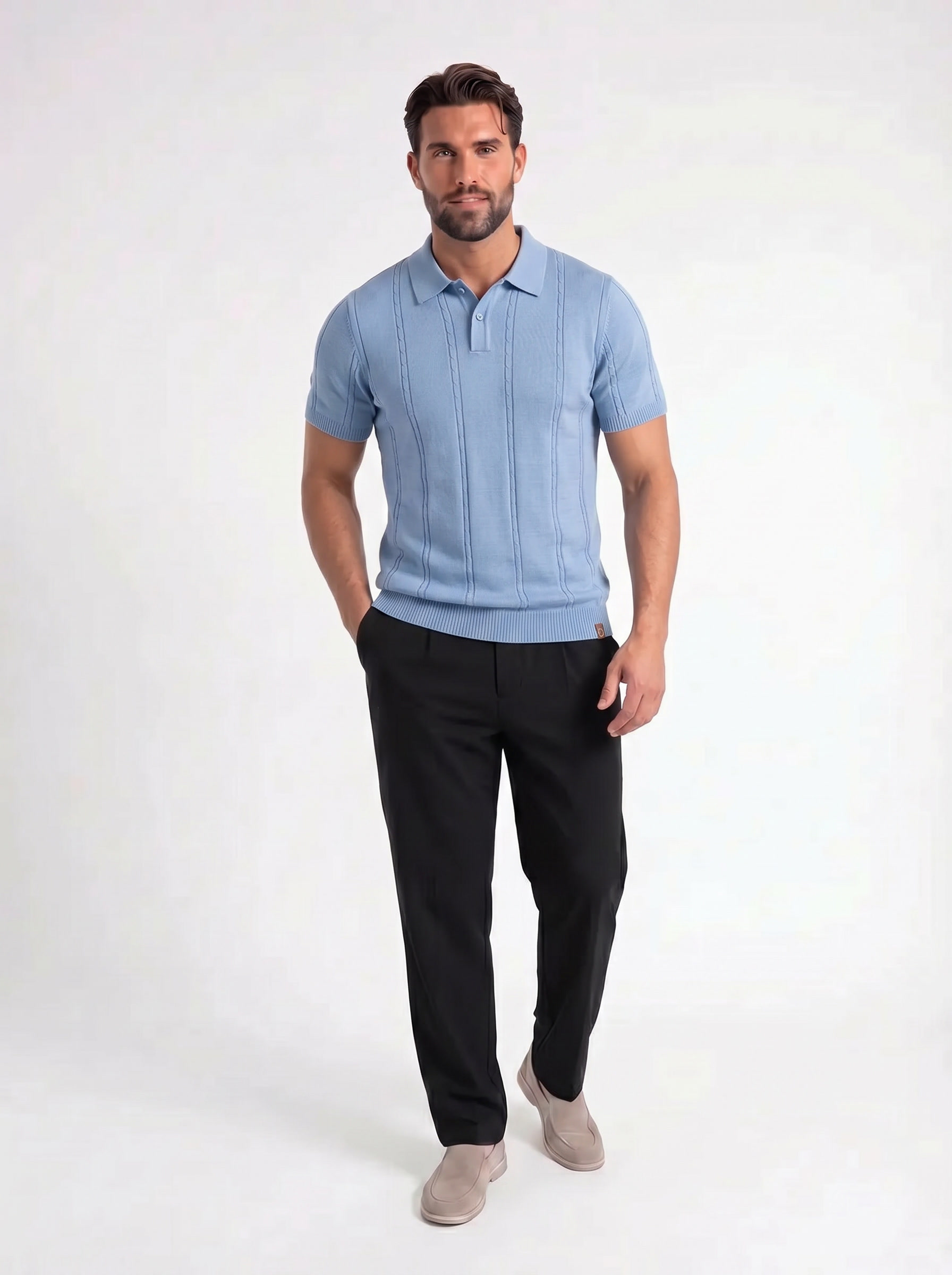 Elio – Gebreide Polo met Structuur