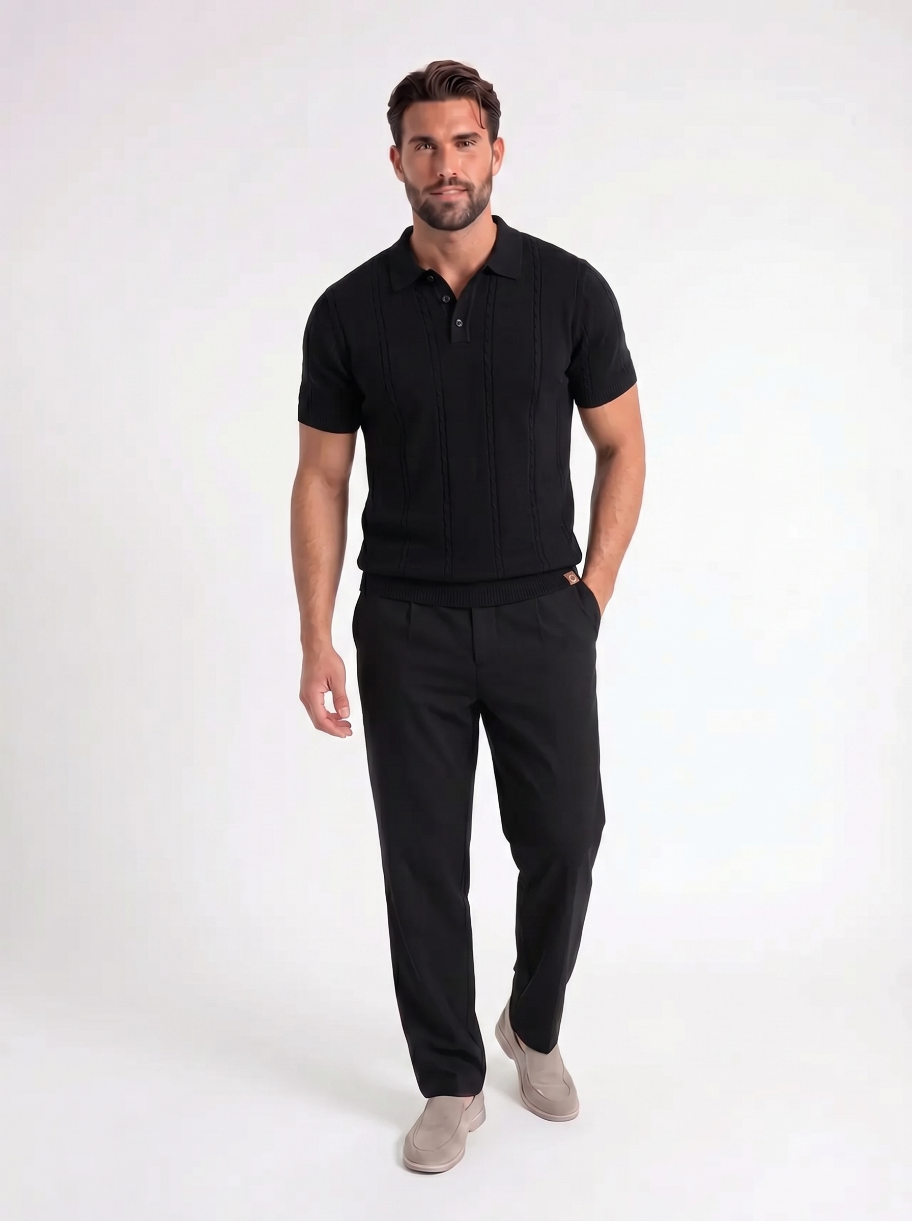 Elio – Gebreide Polo met Structuur